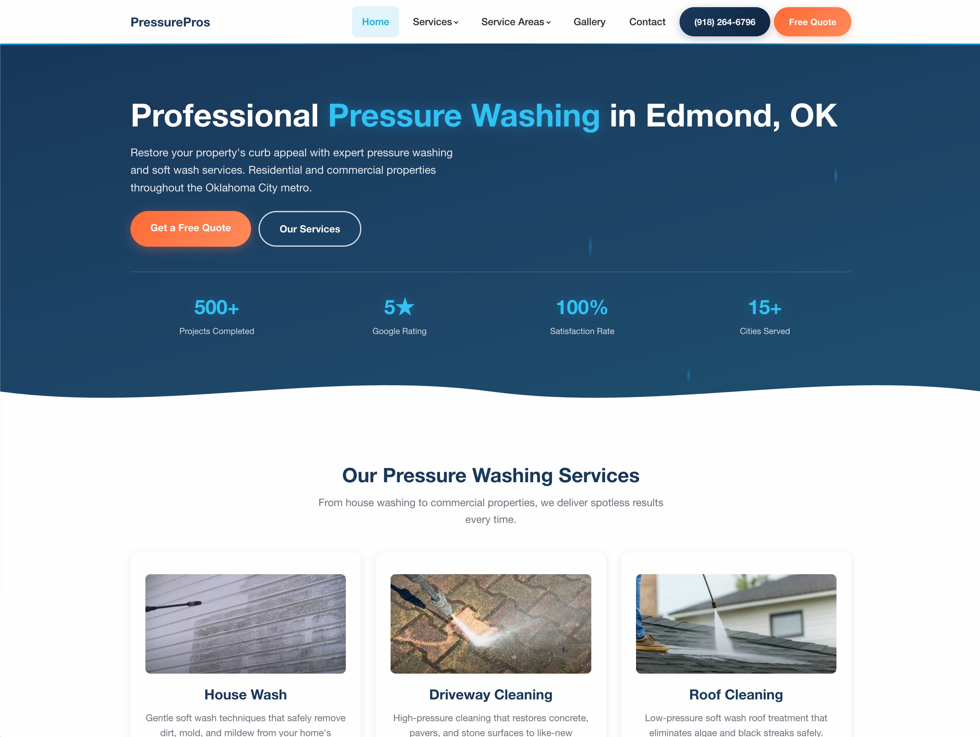 PressurePros website screenshot